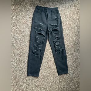 Boyfriend black ripped jeans size 2